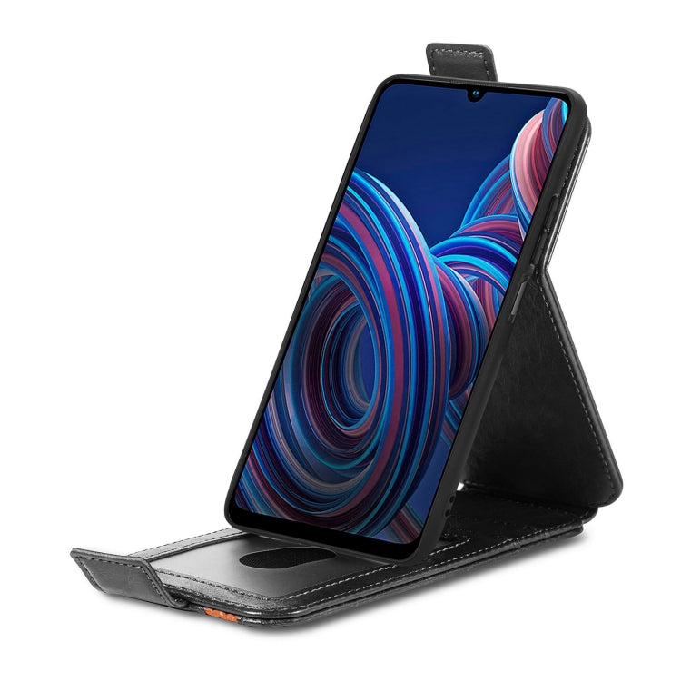 For  ZTE Blade A72 Splicing Wallet Card Holder Vertical Flip Leather Phone Case