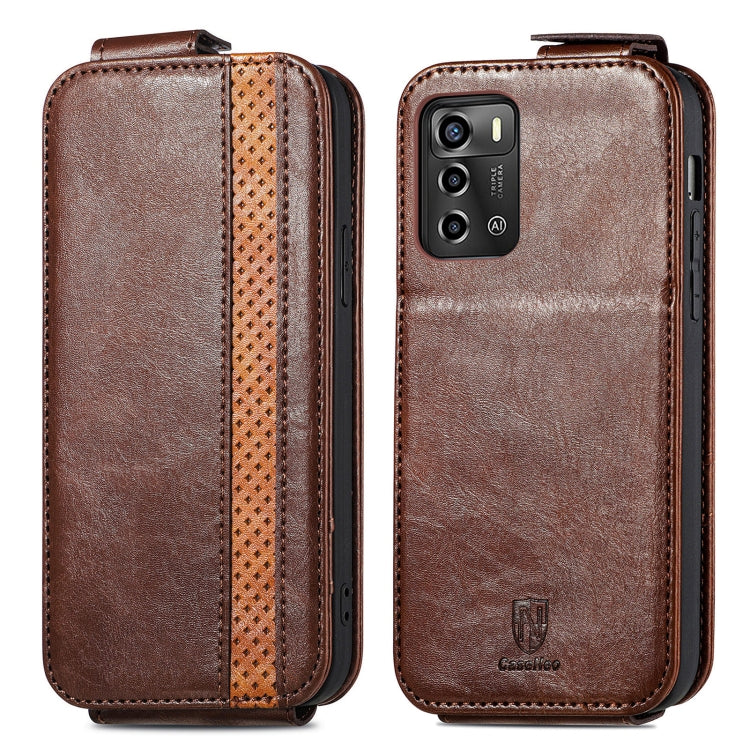 For  ZTE Blade A72 Splicing Wallet Card Holder Vertical Flip Leather Phone Case