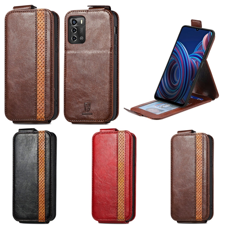 For  ZTE Blade A72 Splicing Wallet Card Holder Vertical Flip Leather Phone Case
