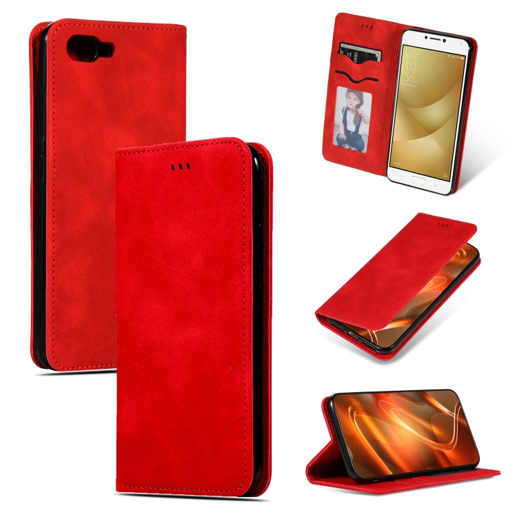 Retro Skin Feel Business Magnetic Horizontal Flip Leather Case for ASUS Zenfone 4 MAX ZC554KL