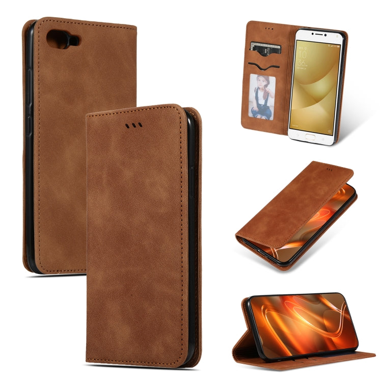 Retro Skin Feel Business Magnetic Horizontal Flip Leather Case for ASUS Zenfone 4 MAX ZC554KL