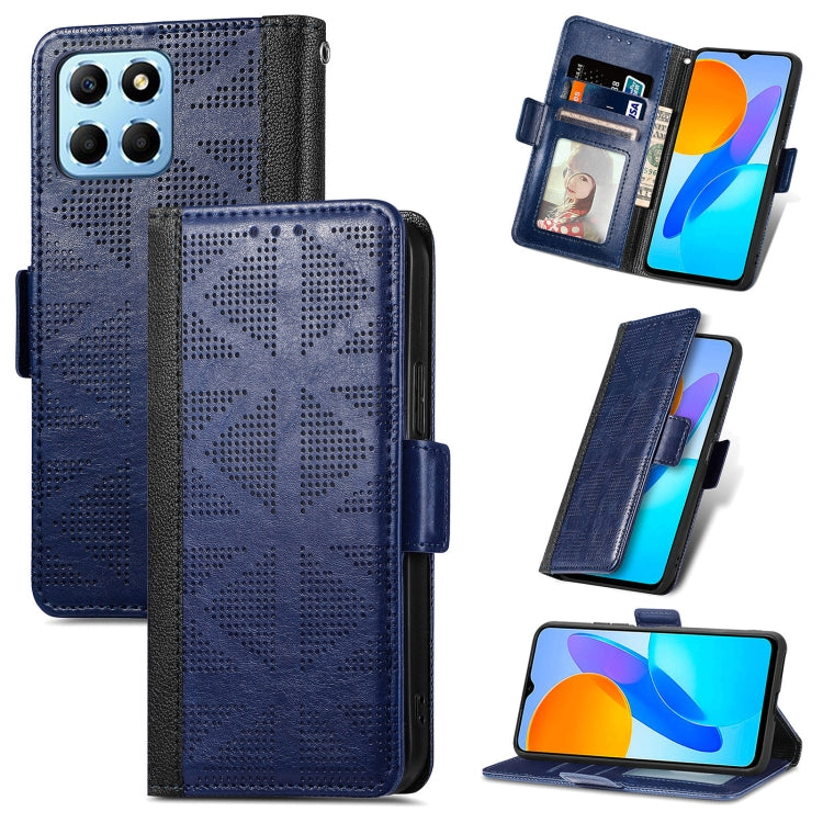 For Honor X8 5G Grid Leather Flip Phone Case