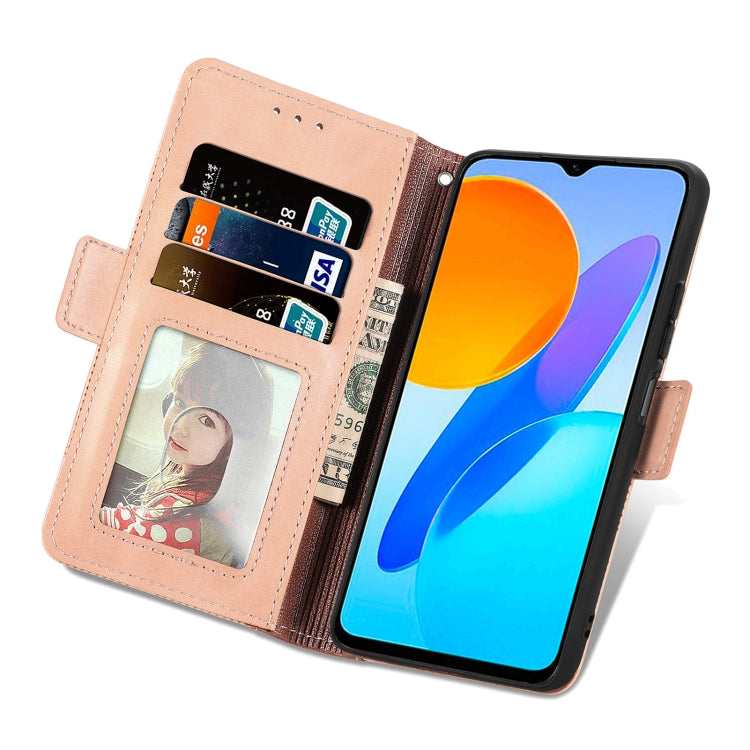 For Honor X8 5G Grid Leather Flip Phone Case