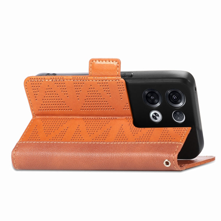 For OPPO Reno8 Pro Grid Leather Flip Phone Case