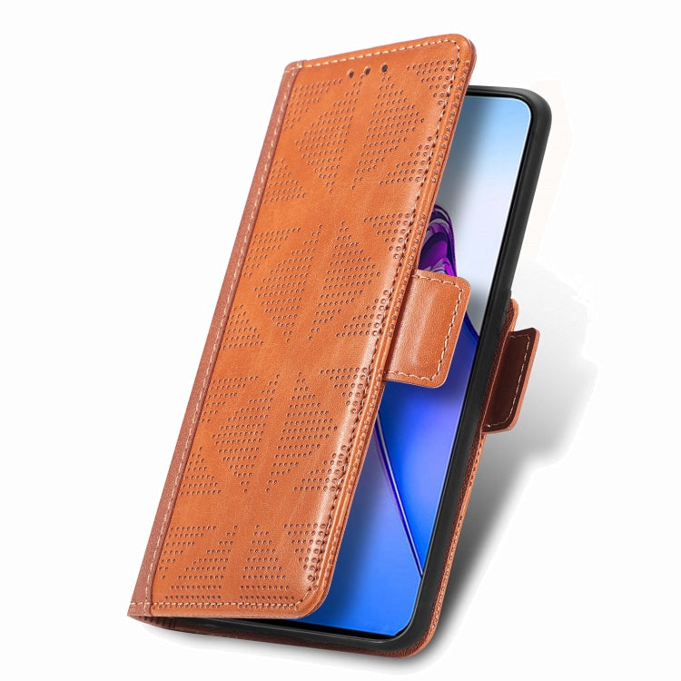 For OPPO Reno8 Pro Grid Leather Flip Phone Case