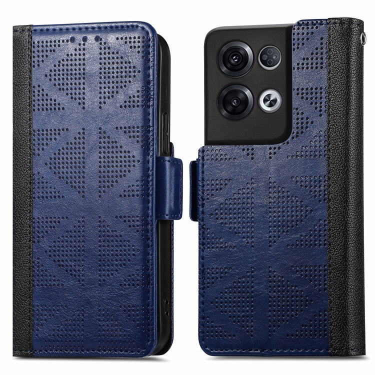 For OPPO Reno8 Pro Grid Leather Flip Phone Case