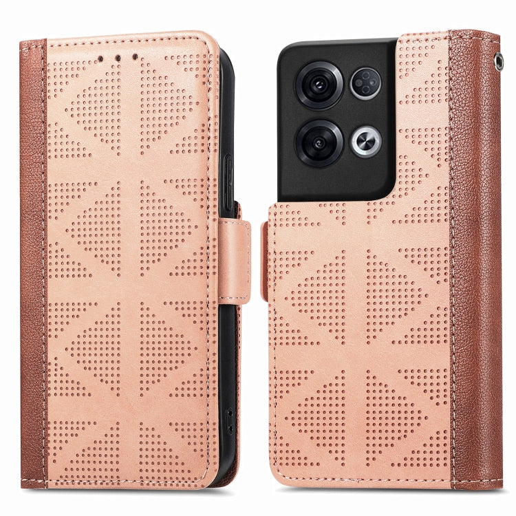For OPPO Reno8 Pro Grid Leather Flip Phone Case
