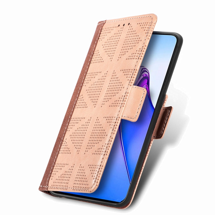 For OPPO Reno8 Pro Grid Leather Flip Phone Case