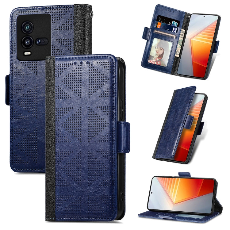 For vivo iQOO 10 Grid Leather Flip Phone Case