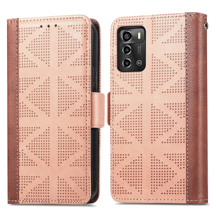 For ZTE Blade A72 4G Grid Leather Flip Phone Case
