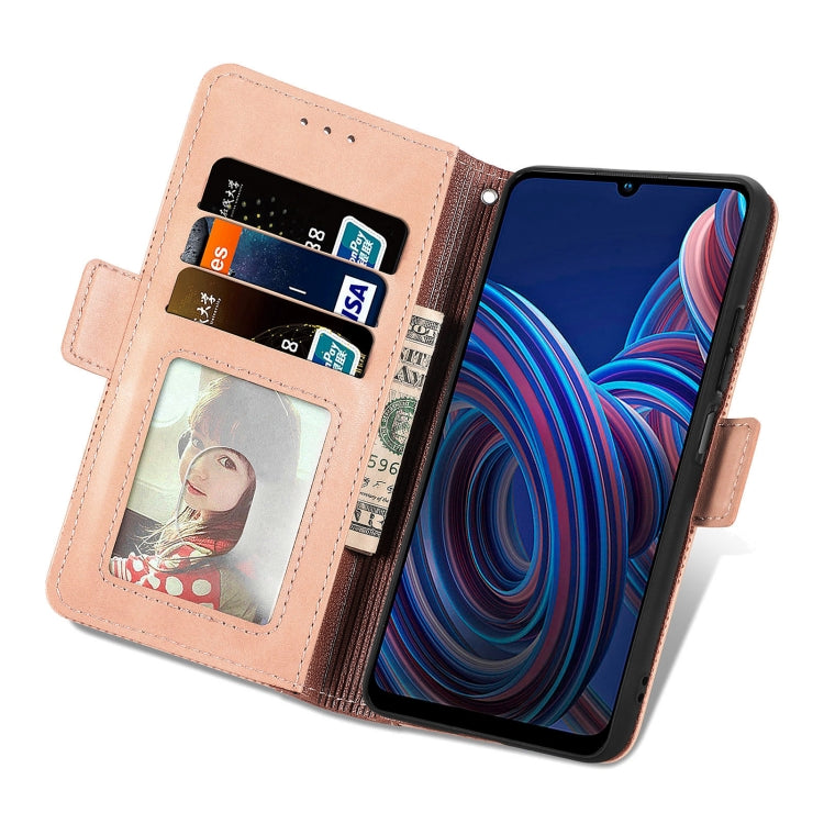 For ZTE Blade A72 4G Grid Leather Flip Phone Case