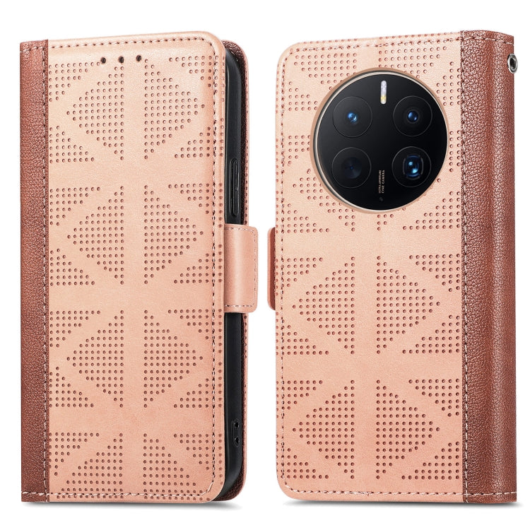 For Huawei Mate 50 Pro Grid Leather Flip Phone Case