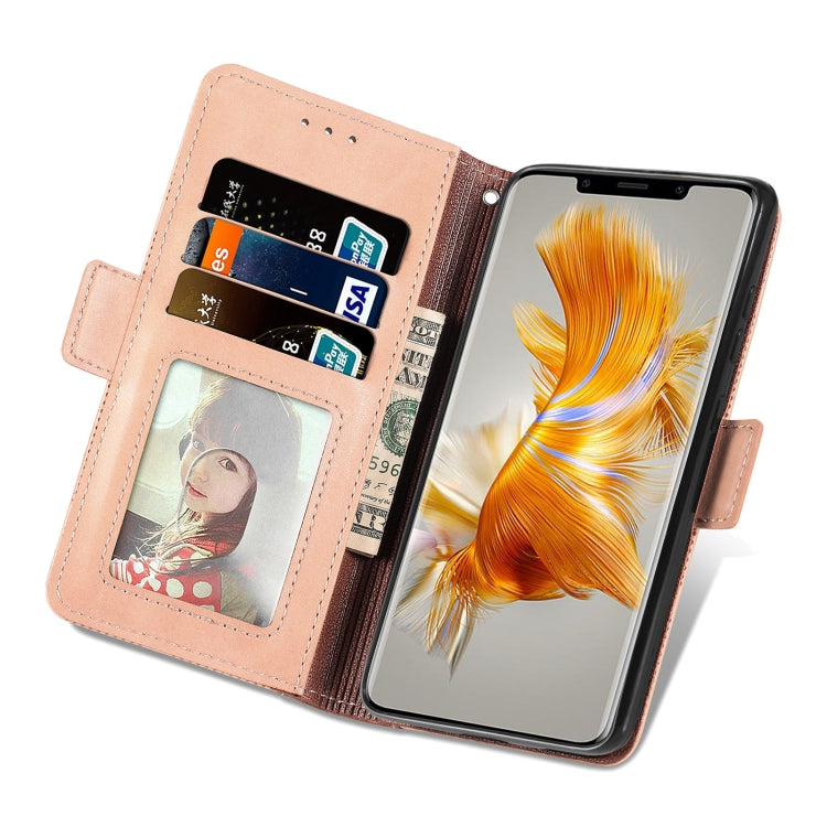 For Huawei Mate 50 Pro Grid Leather Flip Phone Case