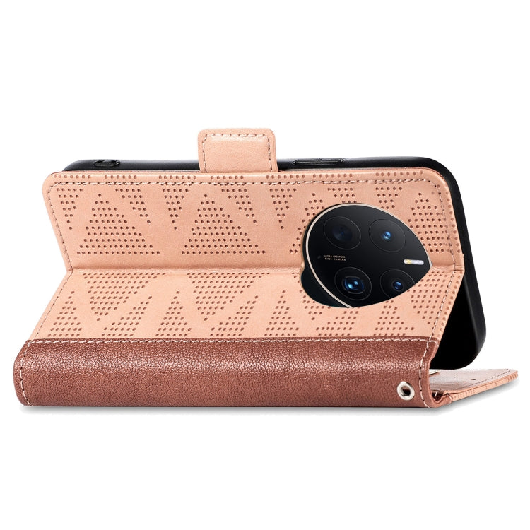 For Huawei Mate 50 Pro Grid Leather Flip Phone Case