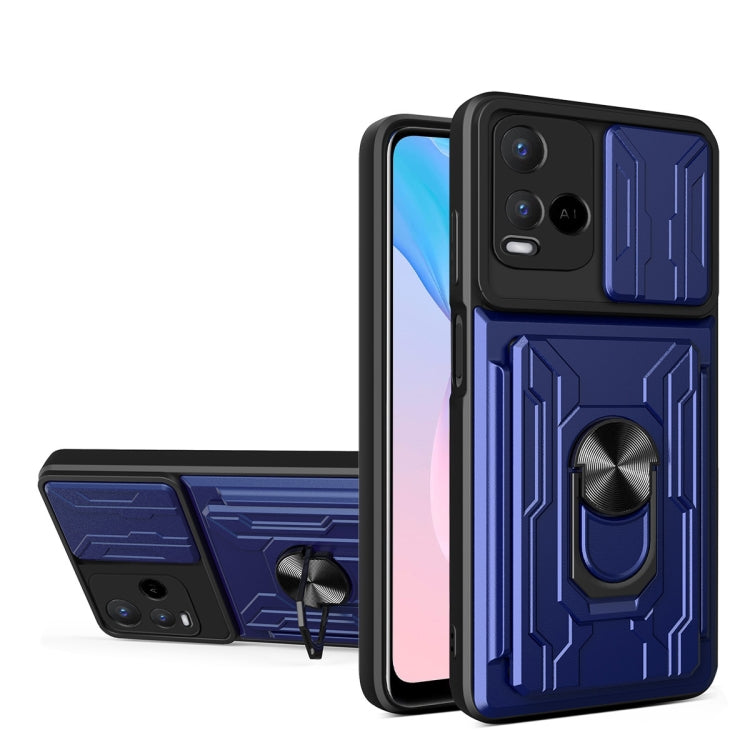 For vivo Y21 Sliding Camshield Card Phone Case