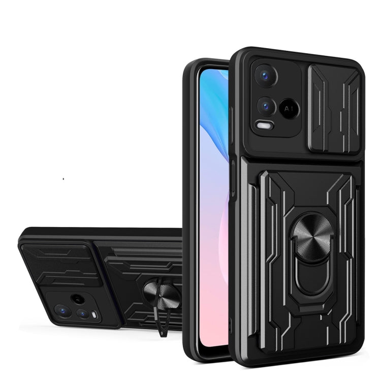 For vivo Y21 Sliding Camshield Card Phone Case