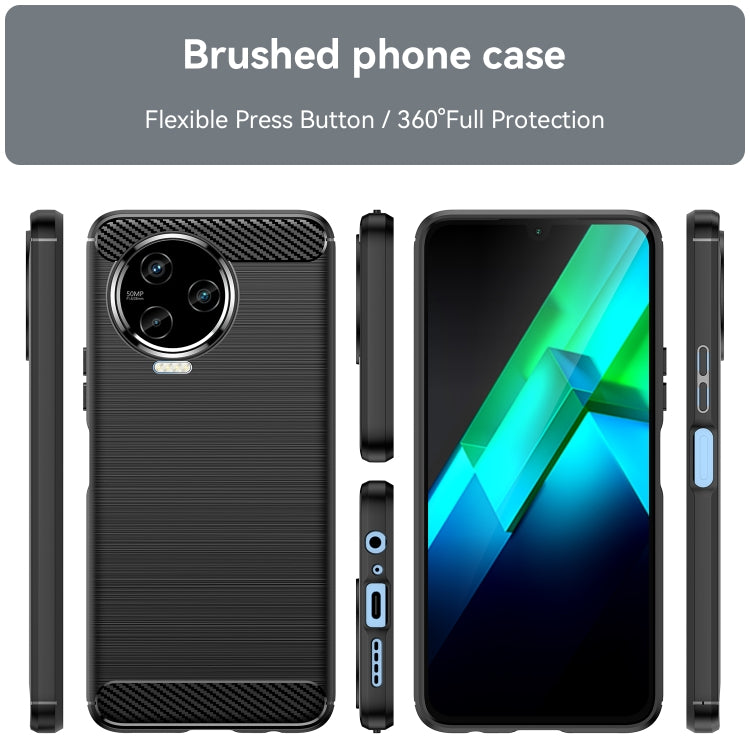For Infinix Note 12 2023 Brushed Texture Carbon Fiber TPU Phone Case