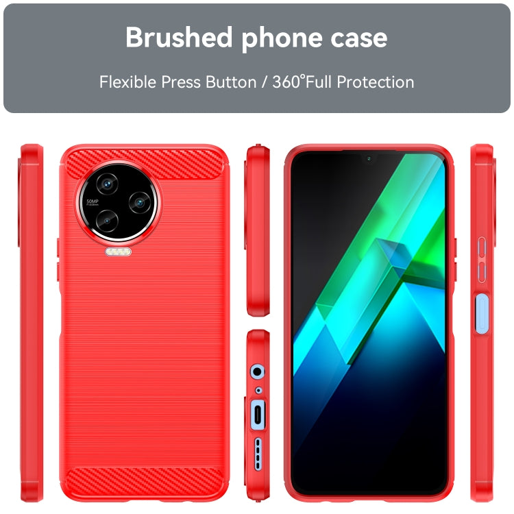 For Infinix Note 12 2023 Brushed Texture Carbon Fiber TPU Phone Case