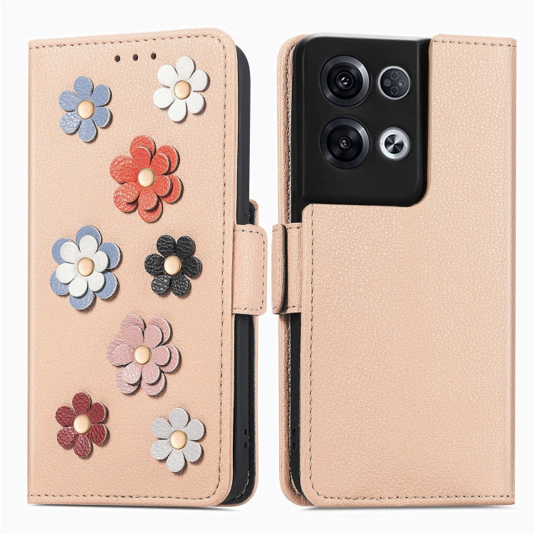For OPPO Reno8 Pro Stereoscopic Flowers Leather Phone Case