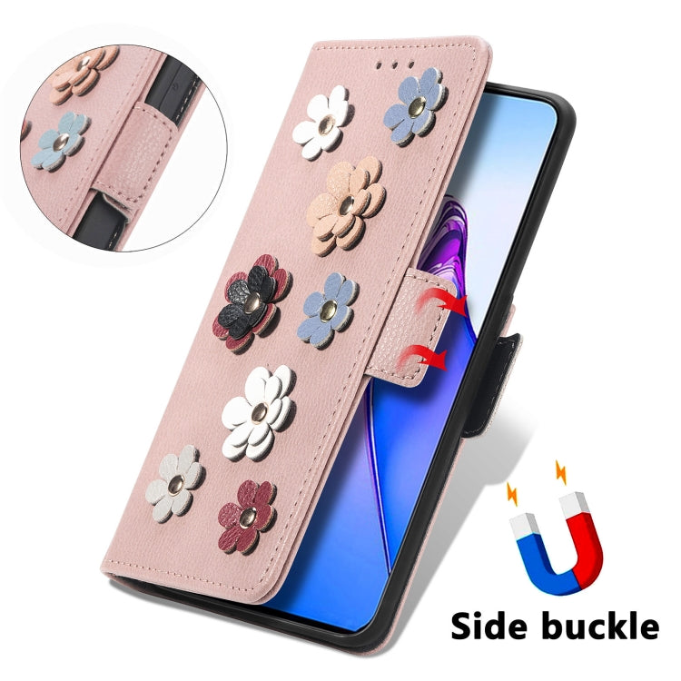 For OPPO Reno8 Pro Stereoscopic Flowers Leather Phone Case