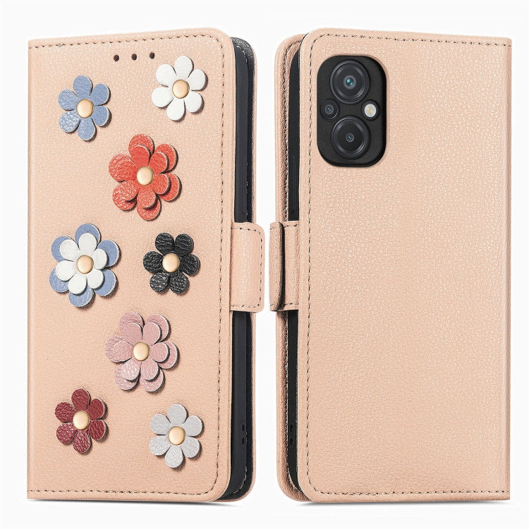 For Xiaomi Poco M5 Stereoscopic Flowers Leather Phone Case