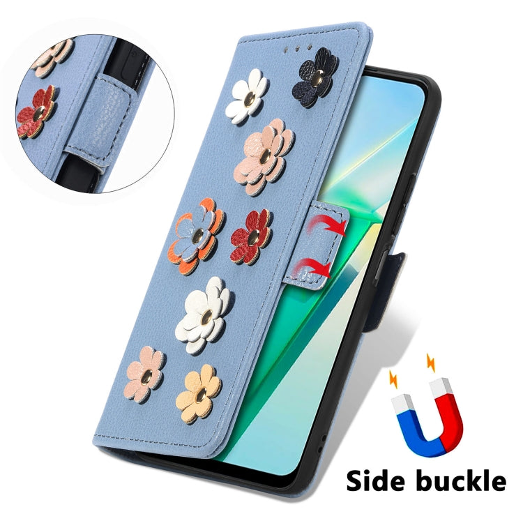 For vivo T2X Stereoscopic Flowers Leather Phone Case