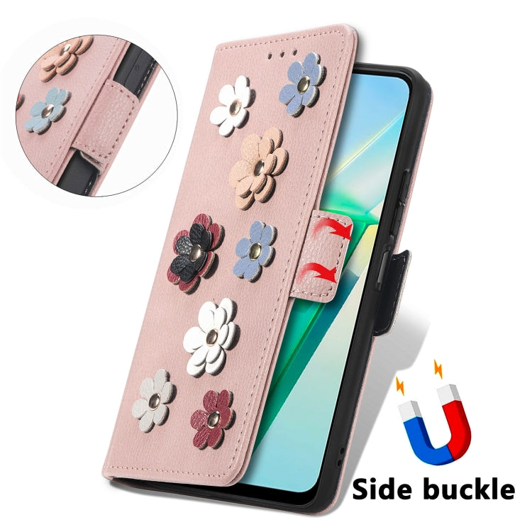 For vivo T2X Stereoscopic Flowers Leather Phone Case