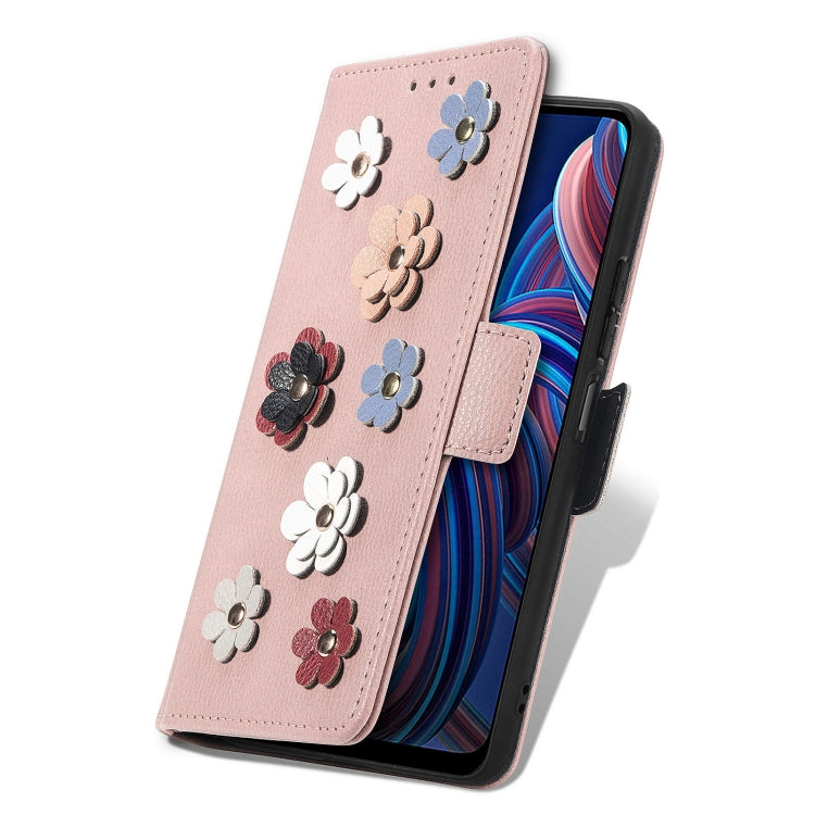 For ZTE Blade A72 4G Stereoscopic Flowers Leather Phone Case