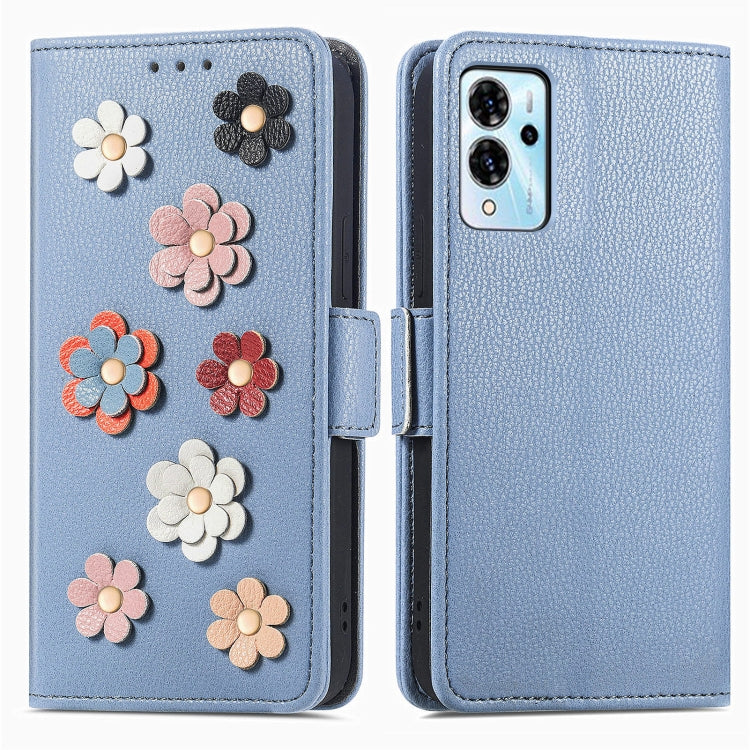 For ZTE Blade V40 Pro Stereoscopic Flowers Leather Phone Case
