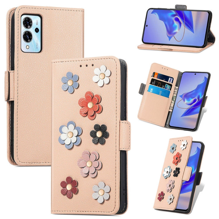 For ZTE Blade V40 Pro Stereoscopic Flowers Leather Phone Case