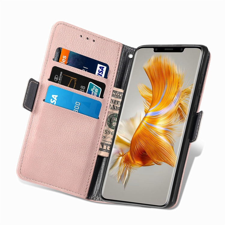 For Huawei Mate 50 Pro Stereoscopic Flowers Leather Phone Case