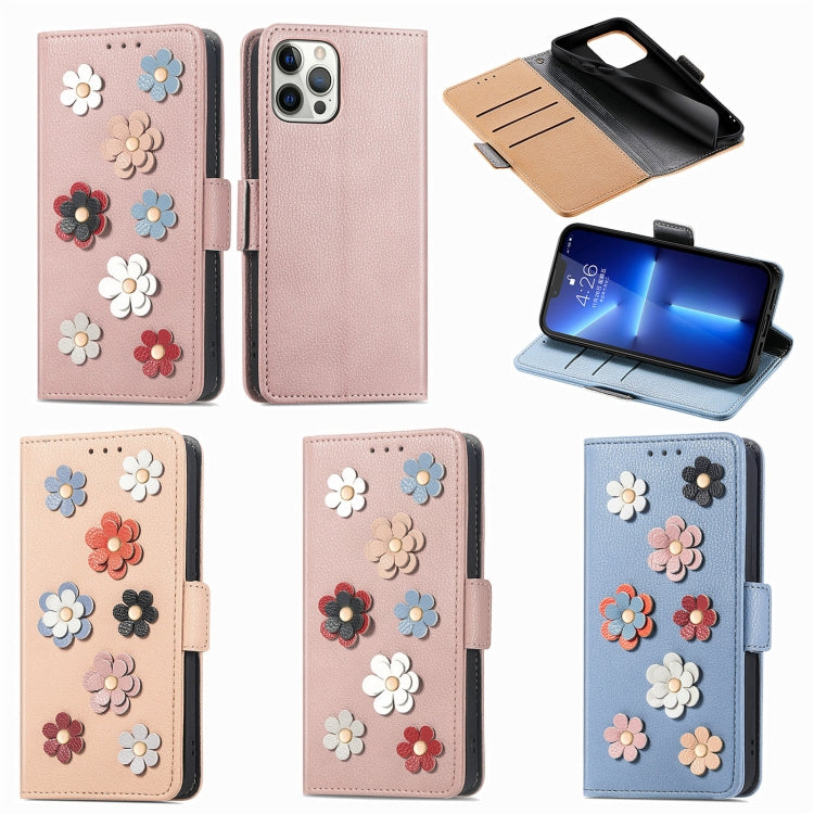 For Huawei Mate 50 Pro Stereoscopic Flowers Leather Phone Case