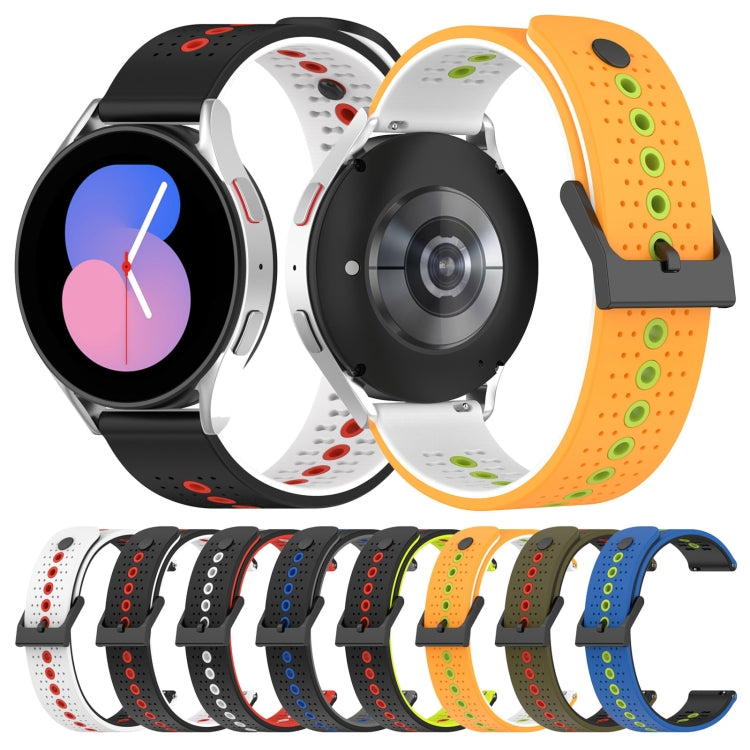 For Samsung Galaxy Watch5 44mm 20mm Tricolor Breathable Silicone Watch Band