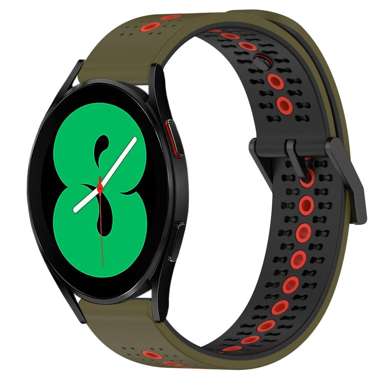 For Samsung Galaxy Watch4 44mm 20mm Tricolor Breathable Silicone Watch Band