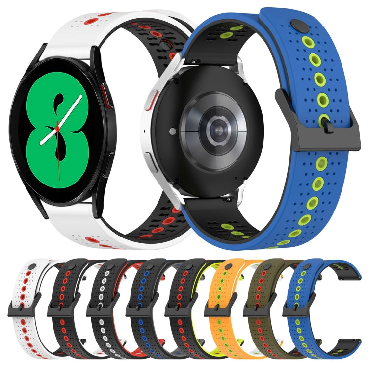 For Samsung Galaxy Watch4 44mm 20mm Tricolor Breathable Silicone Watch Band