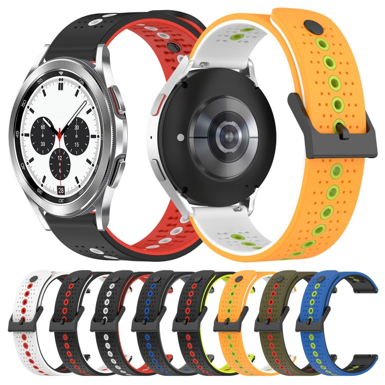 For Samsung  Galaxy Watch4 Classic 42mm 20mm Tricolor Breathable Silicone Watch Band