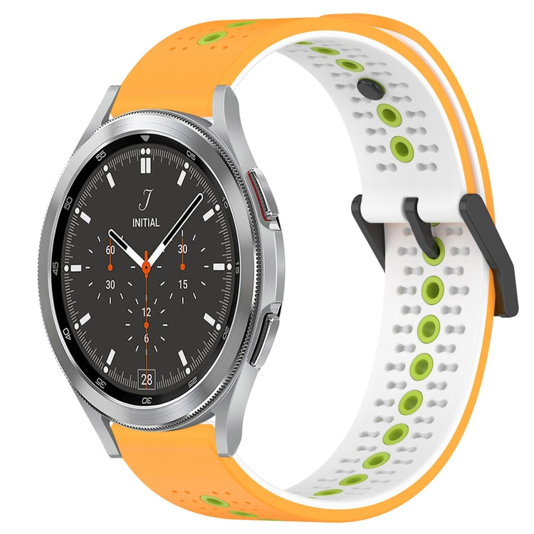 For Samsung  Galaxy Watch4 Classic 46mm 20mm Tricolor Breathable Silicone Watch Band