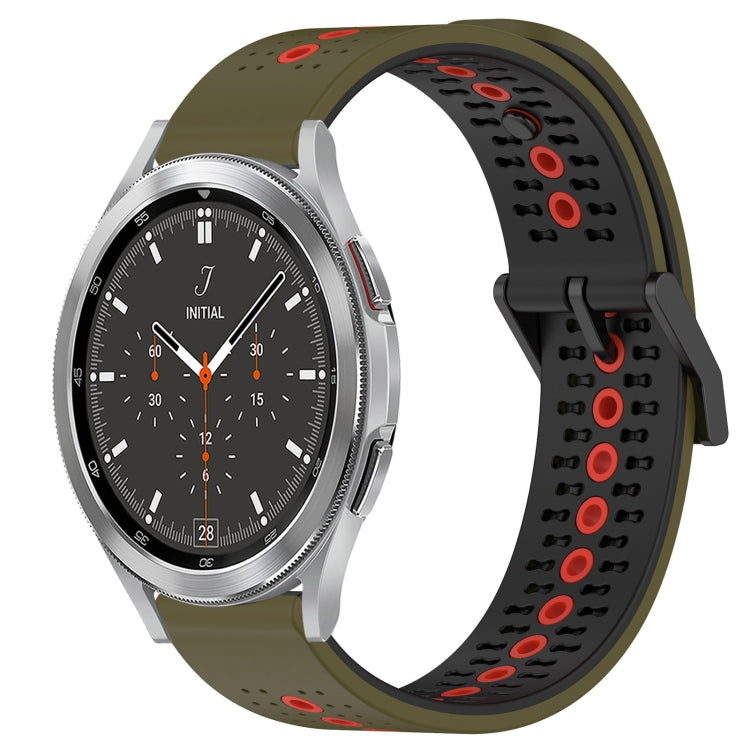 For Samsung  Galaxy Watch4 Classic 46mm 20mm Tricolor Breathable Silicone Watch Band