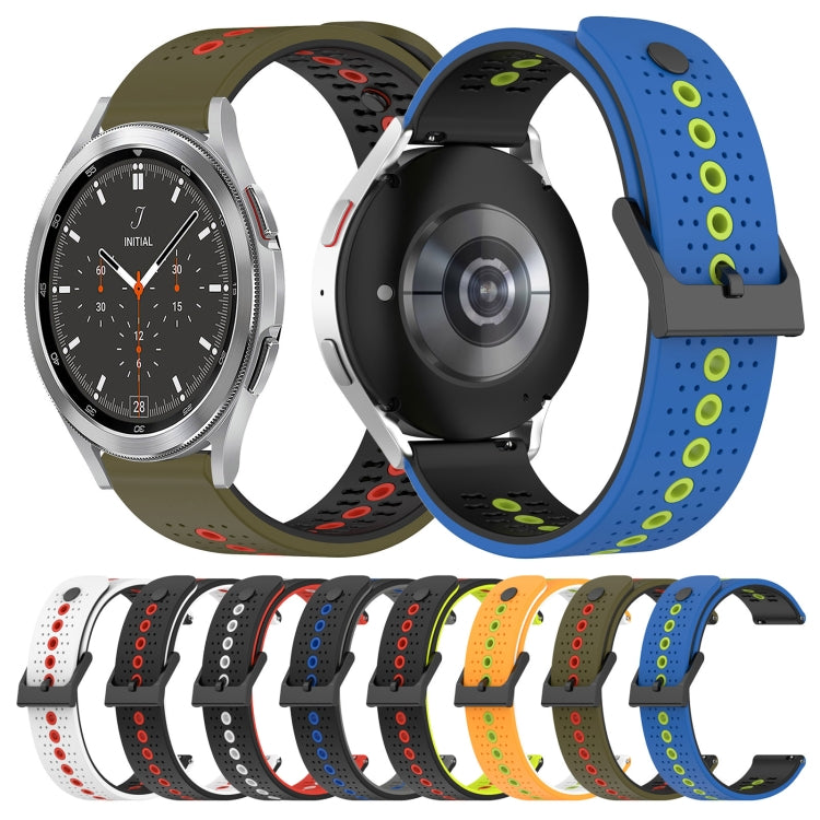 For Samsung  Galaxy Watch4 Classic 46mm 20mm Tricolor Breathable Silicone Watch Band