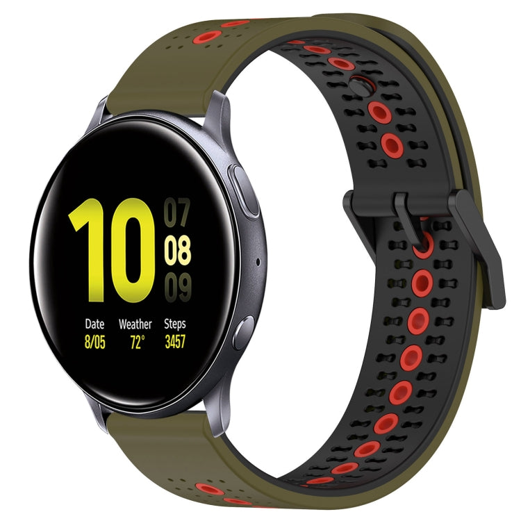 For Samsung Galaxy Watch Active2 40mm 20mm Tricolor Breathable Silicone Watch Band