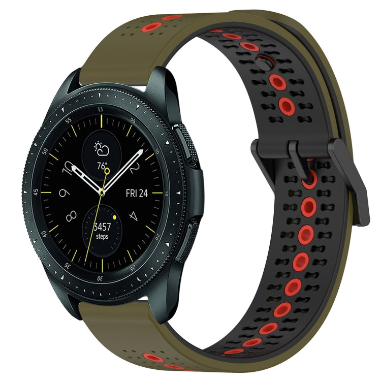 For Samsung Galaxy Watch 42mm 20mm Tricolor Breathable Silicone Watch Band