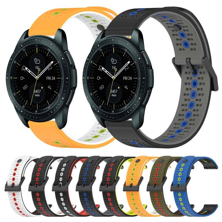 For Samsung Galaxy Watch 42mm 20mm Tricolor Breathable Silicone Watch Band
