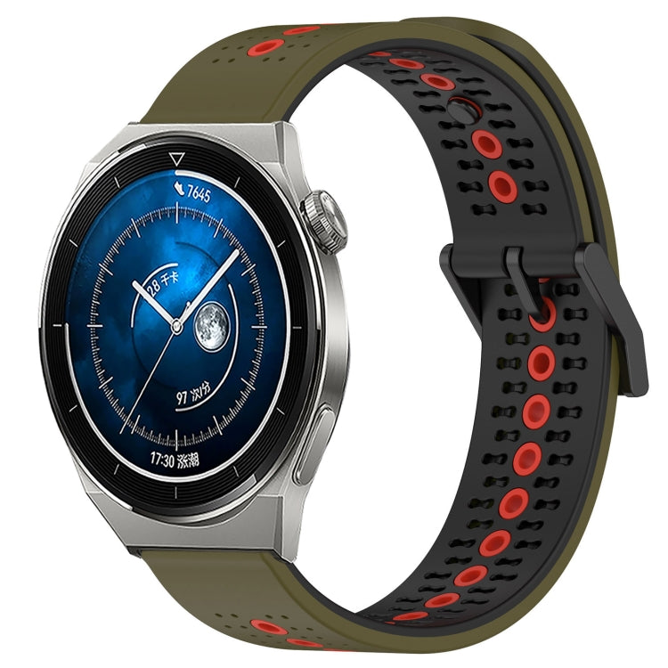 For Huawei Watch GT3 Pro 43mm 20mm Tricolor Breathable Silicone Watch Band