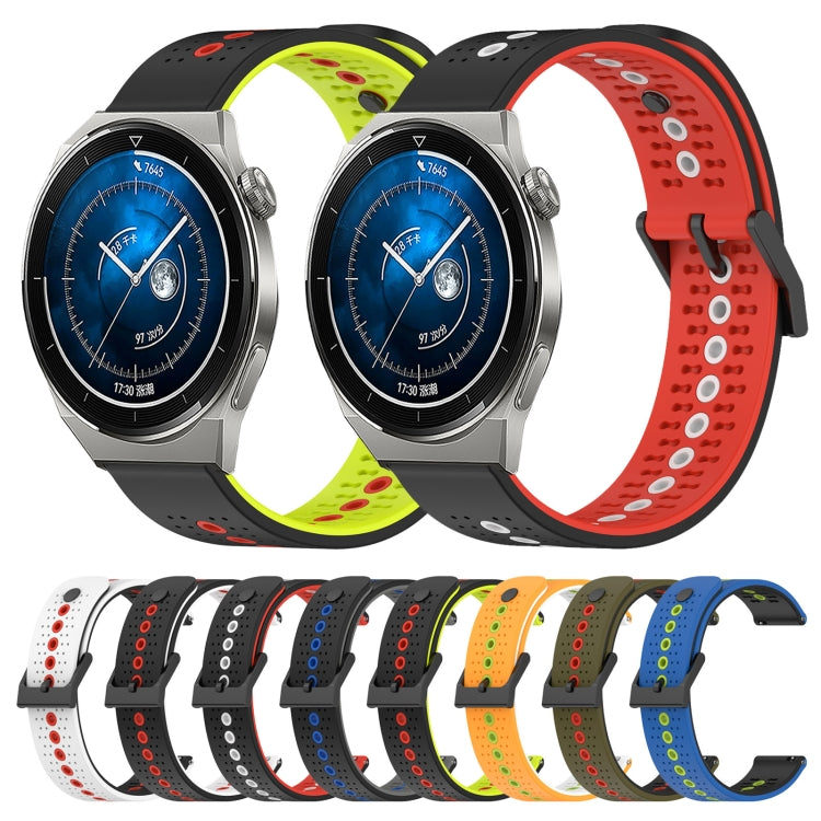 For Huawei Watch GT3 Pro 43mm 20mm Tricolor Breathable Silicone Watch Band
