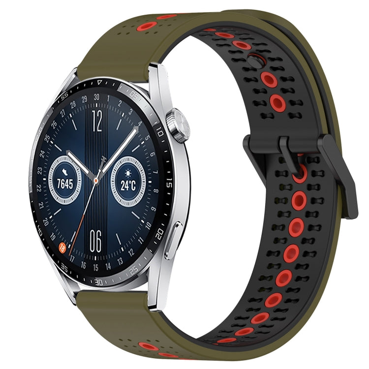 For Huawei Watch GT3 42mm 20mm Tricolor Breathable Silicone Watch Band
