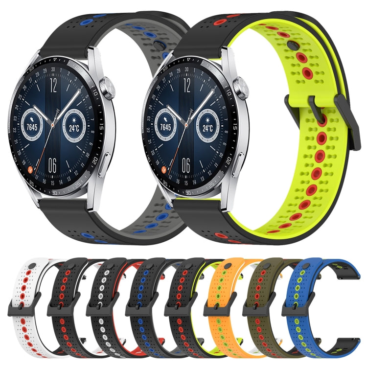 For Huawei Watch GT3 42mm 20mm Tricolor Breathable Silicone Watch Band