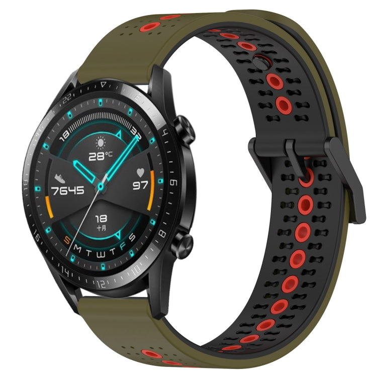 For Huawei Watch GT2 42mm 20mm Tricolor Breathable Silicone Watch Band