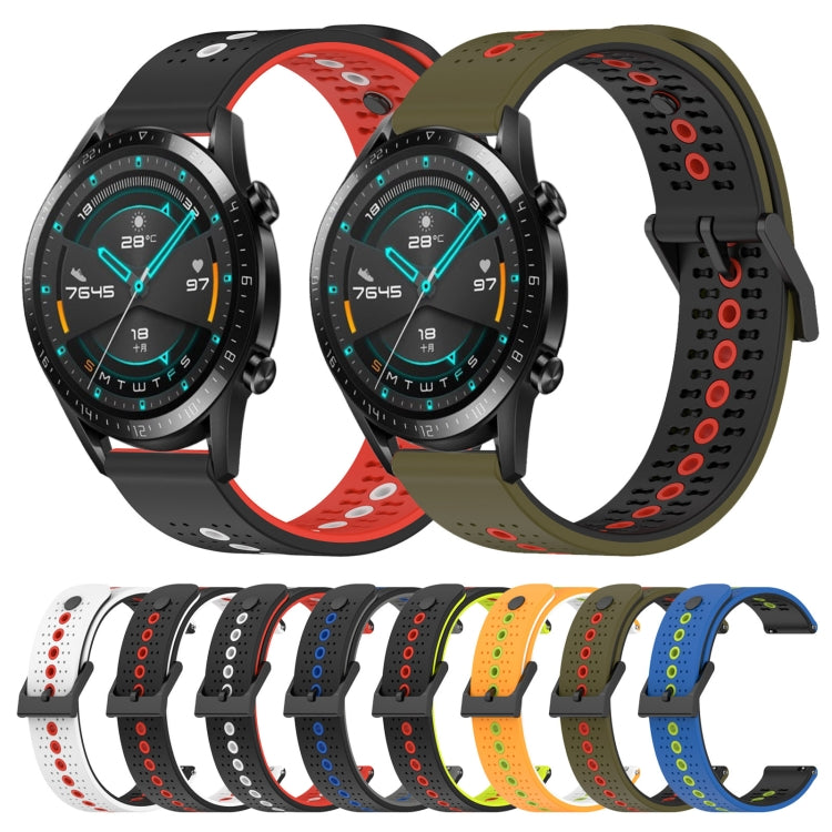 For Huawei Watch GT2 42mm 20mm Tricolor Breathable Silicone Watch Band