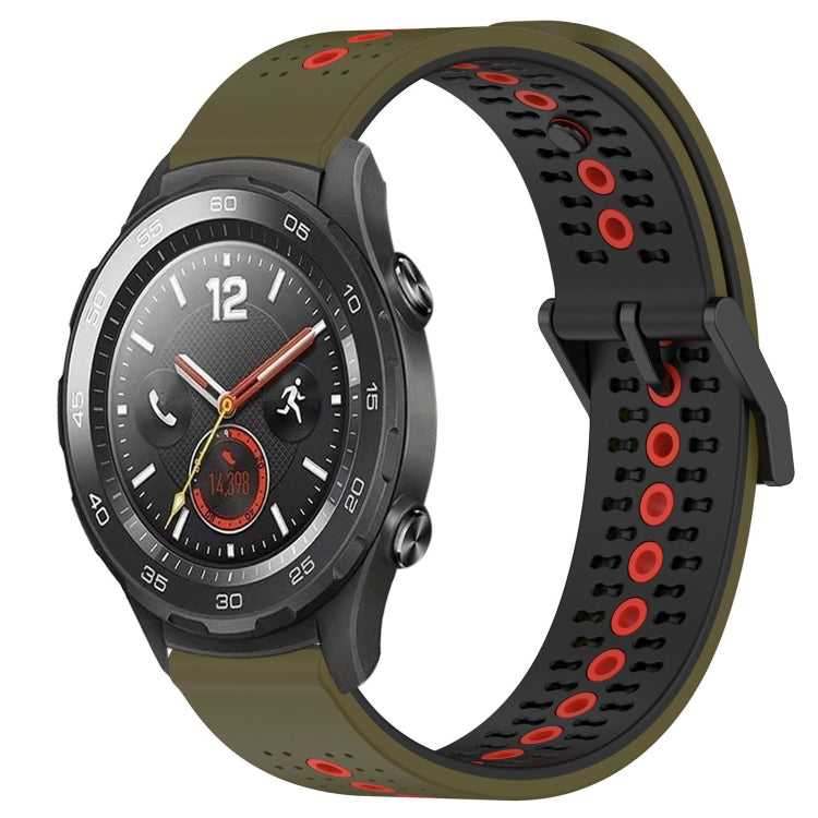For Huawei Watch 2 20mm Tricolor Breathable Silicone Watch Band