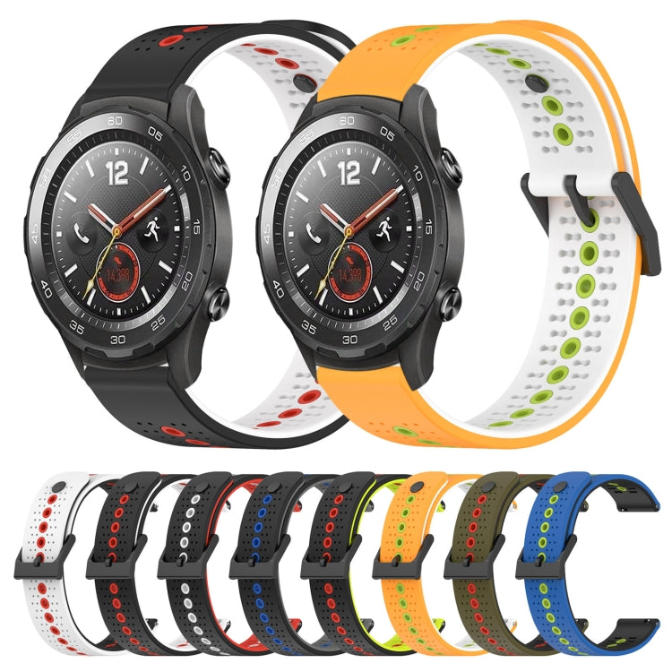For Huawei Watch 2 20mm Tricolor Breathable Silicone Watch Band
